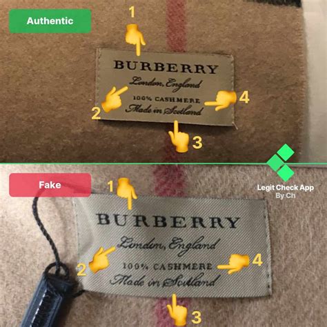 real vs fake burberry|authentic burberry scarf tag.